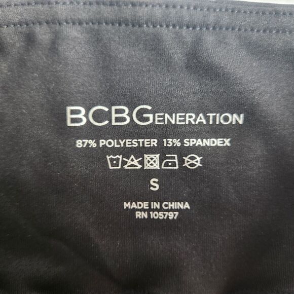 BCBG Generation Size Small Bicycle Shorts High Waist Black White Stripes - Picture 3 of 5